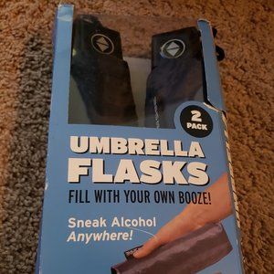 New-Rain or Shine Umbrella Flasks - Two Hidden Alcohol Booze Bottles